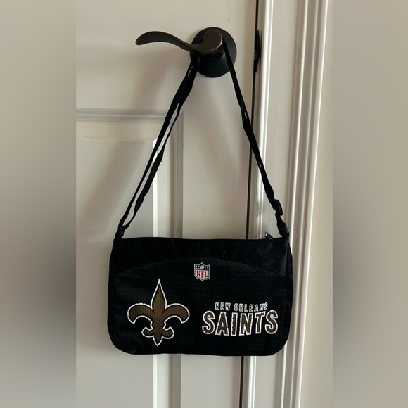 ⚜️ NFL New Orleans Saints ⚜️ Black Shoulder/Crossbody Bag - Picture 2 of 8